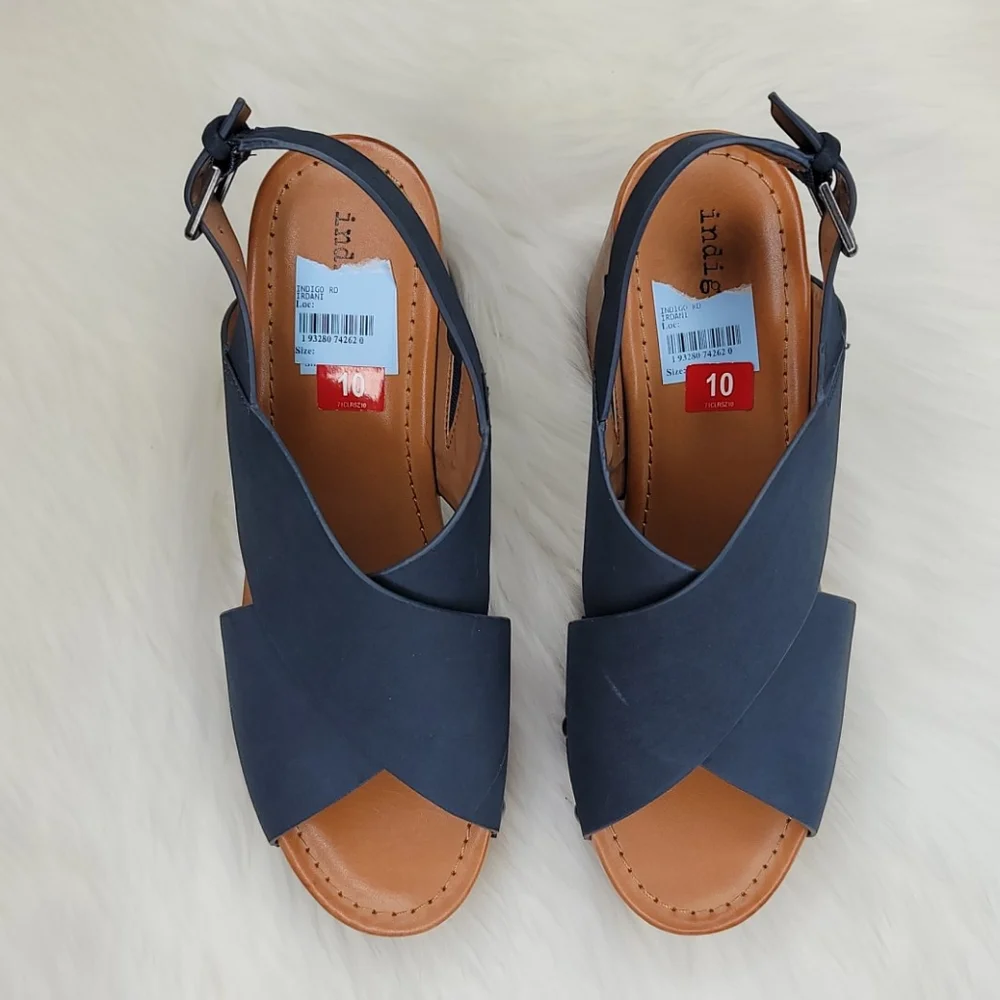 Indigo Rd Dani Sandal Heel Navy Blue